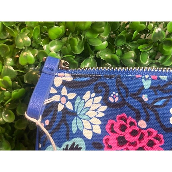 NEW NWT VERA BRADLEY CANVAS PENCIL POUCH BLOOM BERRY COSMETIC BAG - Picture 4 of 5